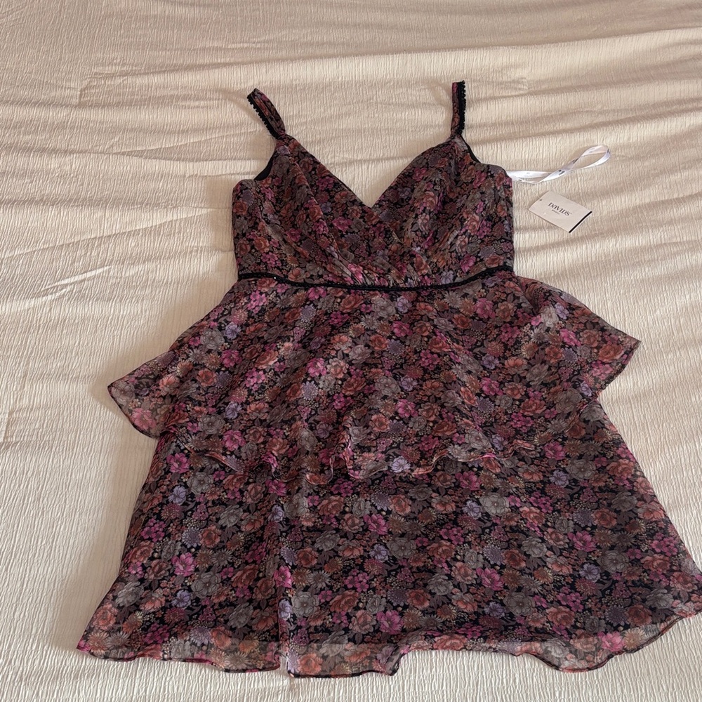 David’s Bridal Floral Spaghetti Strap Dress
